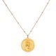Protective Goddess Gold Necklace, Brass with 22k gold plated, white cz stone Necklace